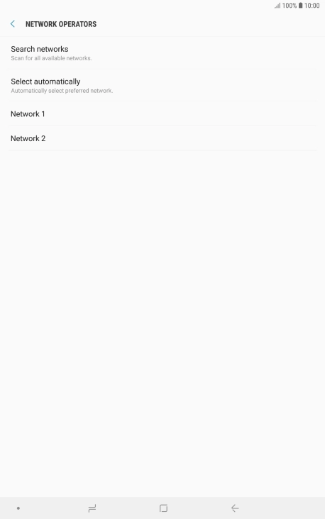 Press the required network.