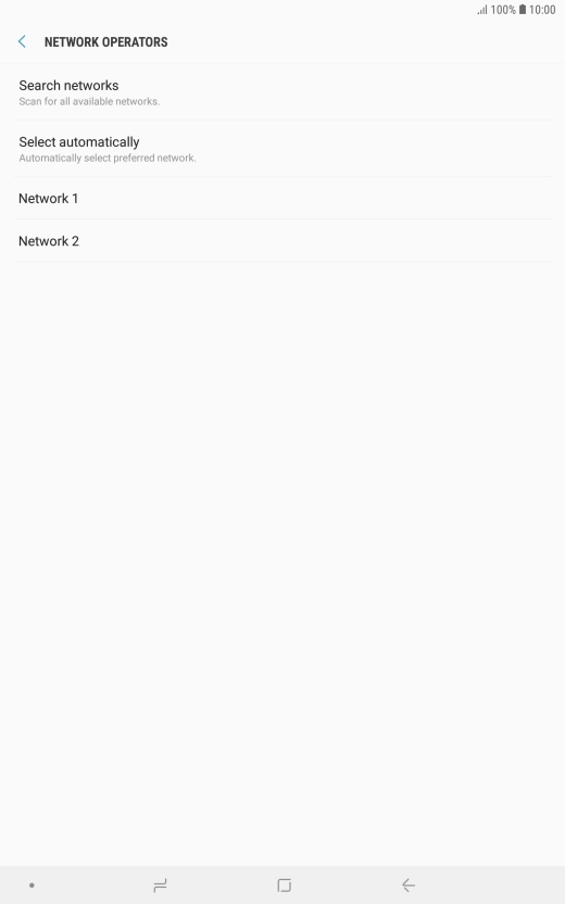 Press the required network.