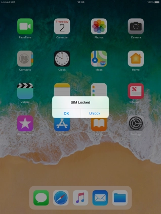 If your SIM is locked, press Unlock.