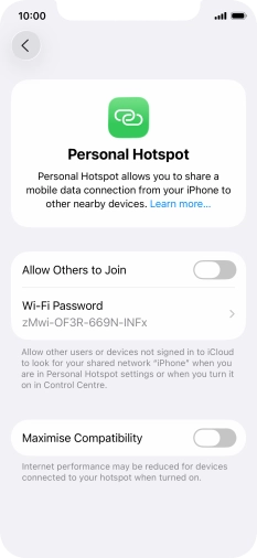 Press Wi-Fi Password and key in the required password.