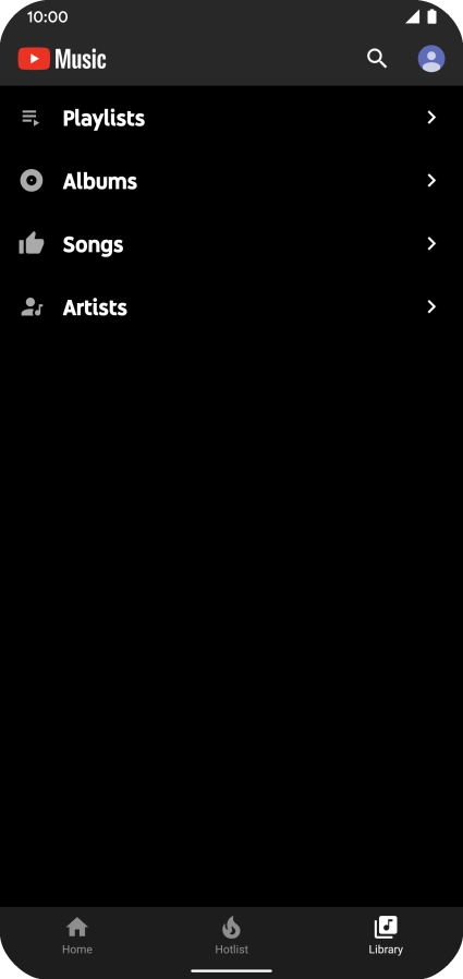 Press the required category.