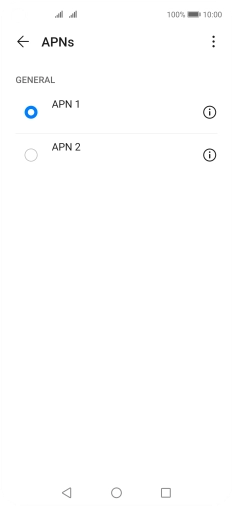 Press the field next to the data connection to activate it.