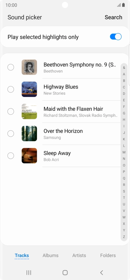 Press the required ring tones to hear them.