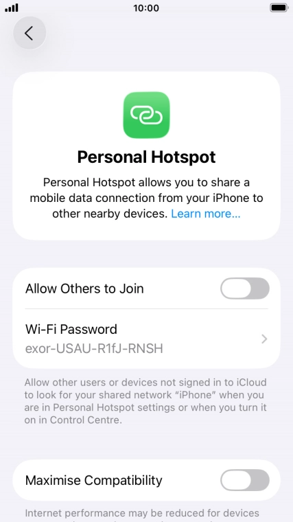 Press Wi-Fi Password and key in the required password.
