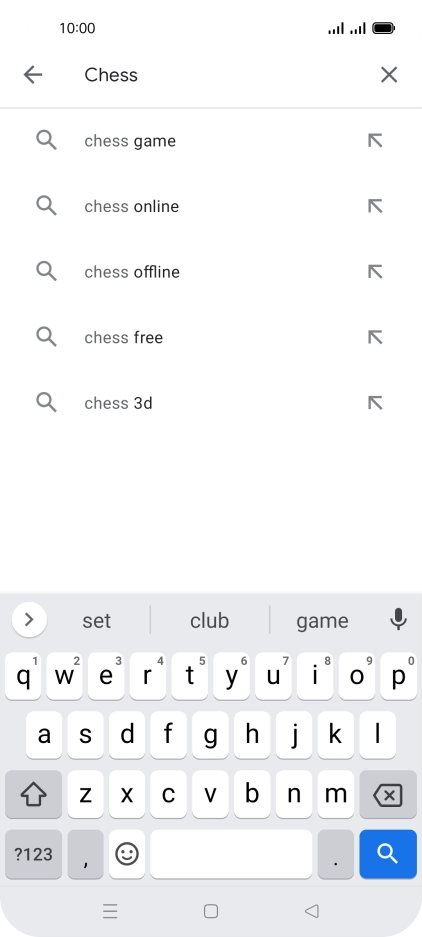 Key in the name or subject of the required app and press the search icon.