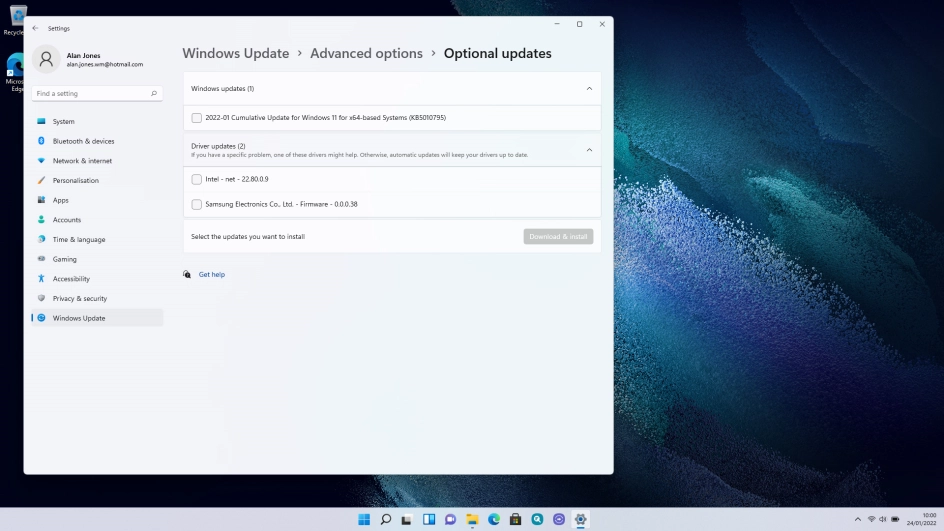 Click the fields next to the required updates.