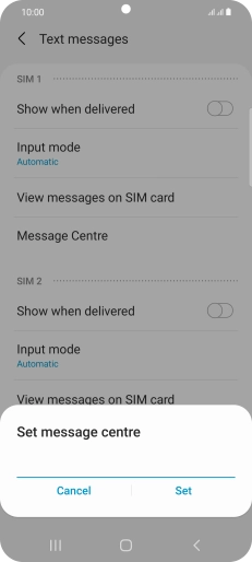 Key in +447958879879 and press Set.