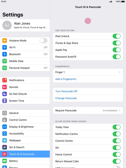 Press the indicator next to 