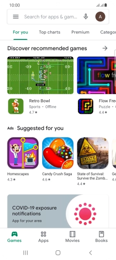 Slide your finger right starting from the left side of the screen.