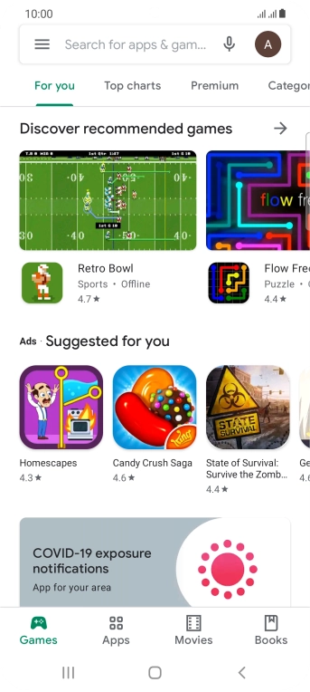 Slide your finger right starting from the left side of the screen.