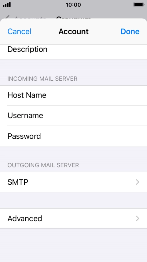 Press SMTP.