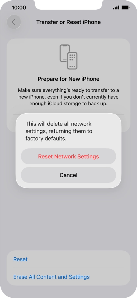 Press Reset Network Settings.