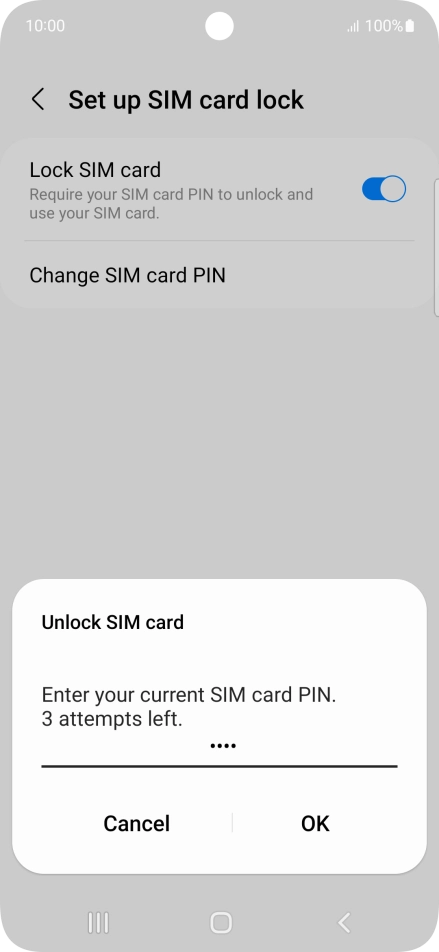 Key in your PIN and press OK. The default PIN is 1111.