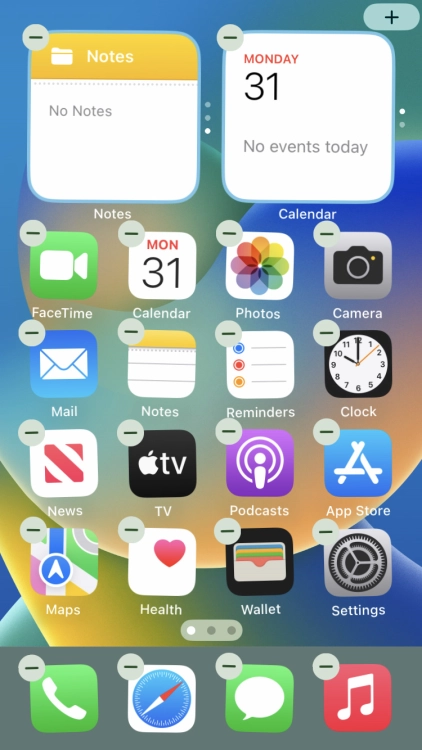 Press the home screen icon.