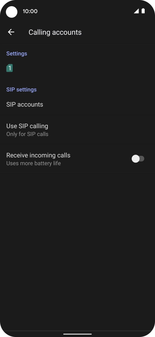 Press the name of the SIM.