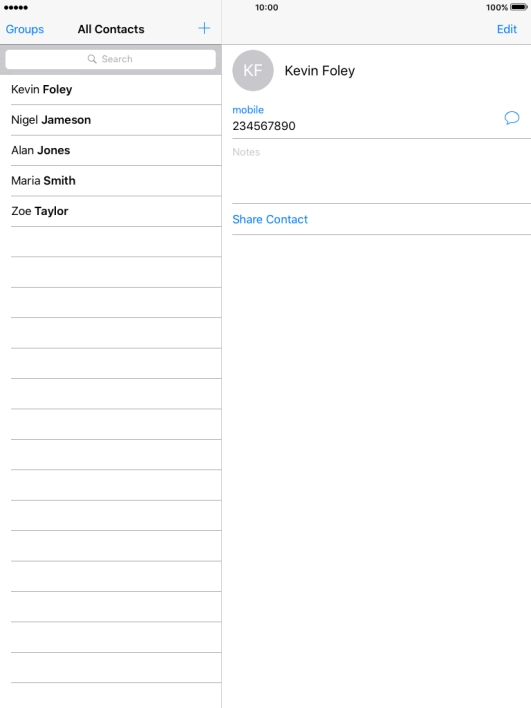 Press the new contact icon.