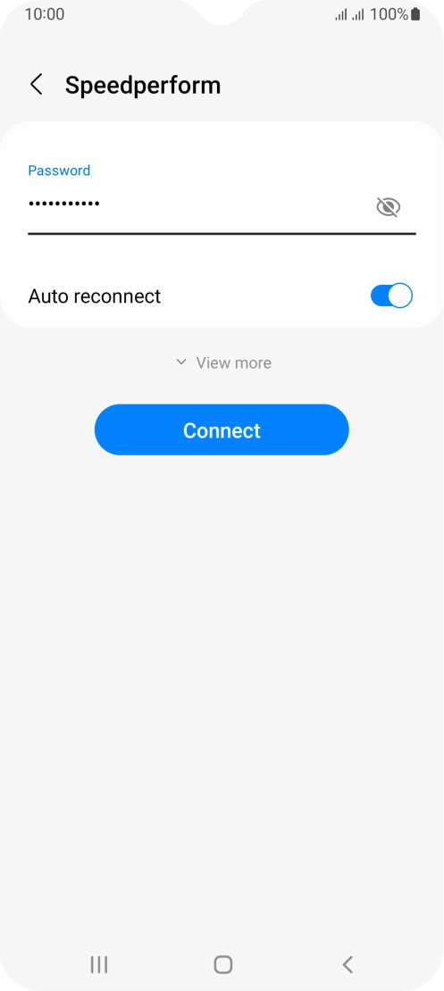 Key in the password for the Wi-Fi network and press Connect.