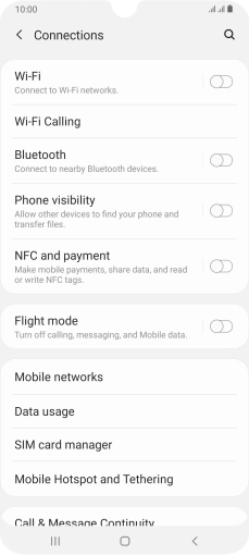 Press Mobile networks.