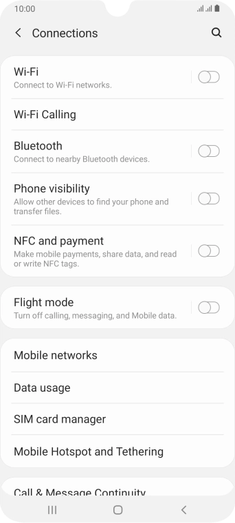 Press Mobile networks.