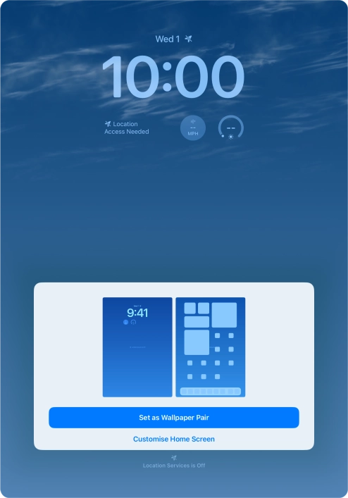 To use the same colour theme on the home screen, press Set as Wallpaper Pair.