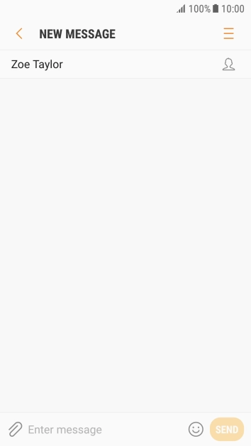 Press the text input field and write the text for your picture message.