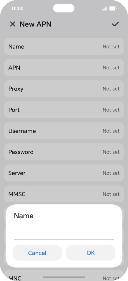 Key in EE Internet and press OK.