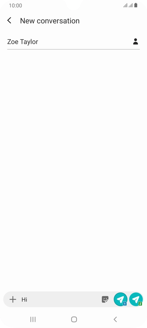 Press the send icon when you've finished your SMS.
