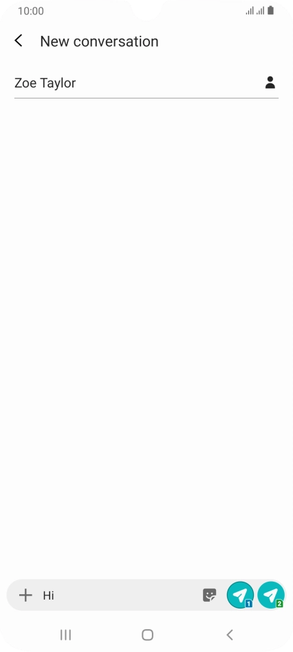 Press the send icon when you've finished your SMS.