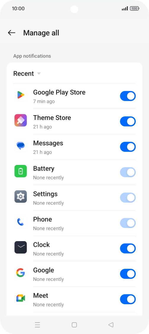 Press the drop down list.