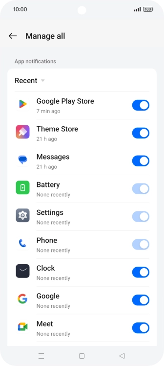 Press the drop down list.
