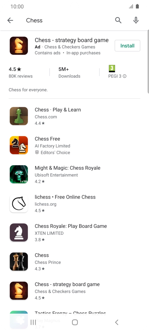 Press the required app.