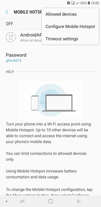 Press Configure Mobile Hotspot.