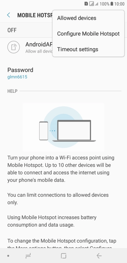 Press Configure Mobile Hotspot.