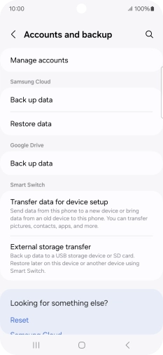 Press Manage accounts.