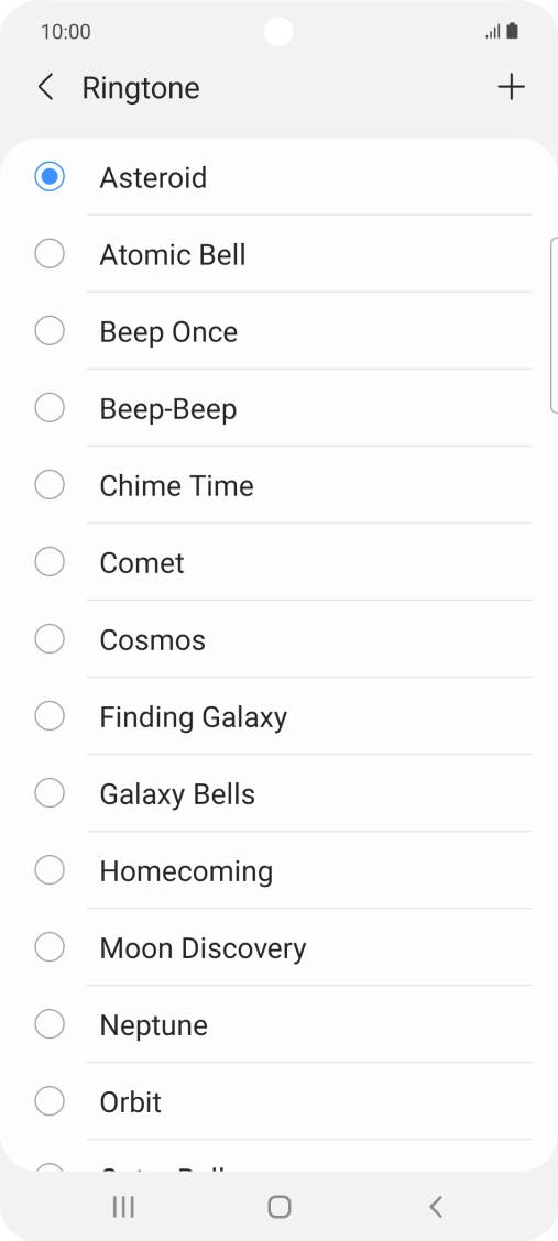 Press the add ring tone icon.