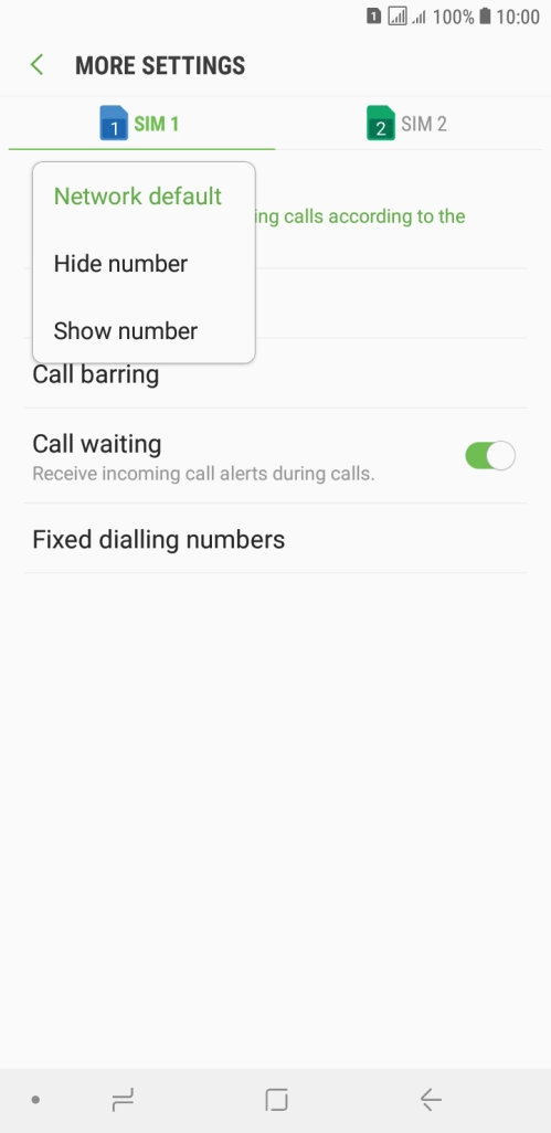 Press Show number to turn on caller identification.