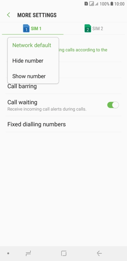 Press Show number to turn on caller identification.