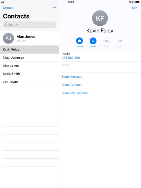 Press the new contact icon.