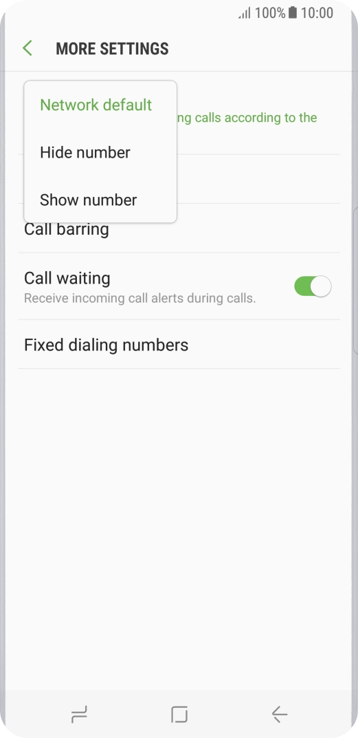 Press Show number to turn on caller identification.