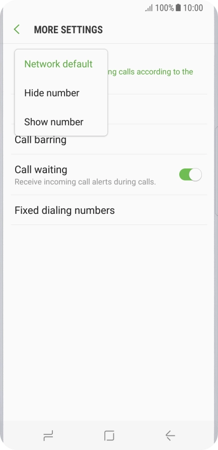 Press Show number to turn on caller identification.