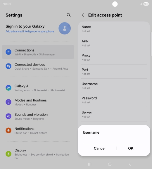Key in eesecure and press OK.