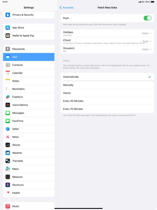 Press the indicator next to 