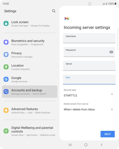 Press the drop down list below 