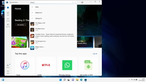 Key in the name or subject of the required app and click the search icon.