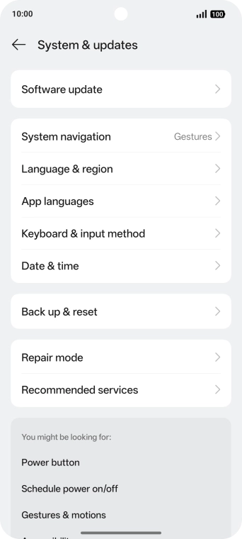 Press Software update. If a new software version is available, it's displayed. Follow the instructions on the screen to update the phone software.