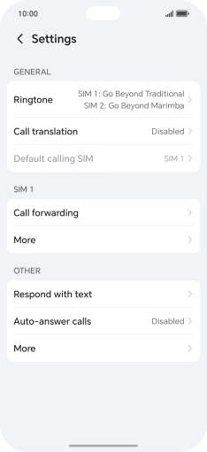 Press Call forwarding.