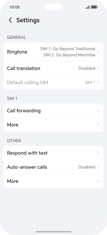 Press Call forwarding.