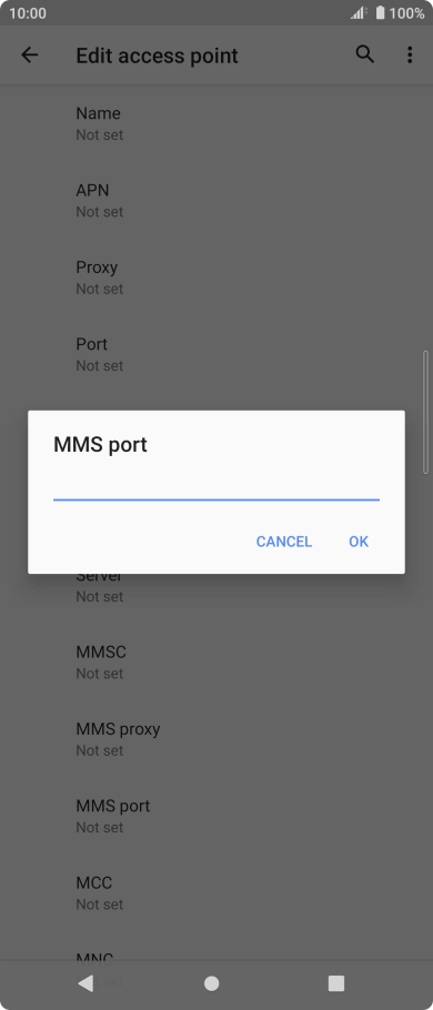 Key in 8080 and press OK.