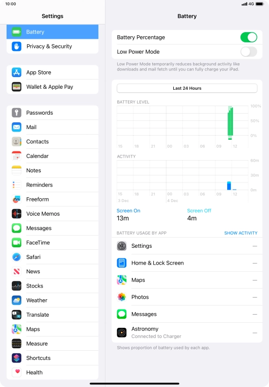 Press the indicator next to 