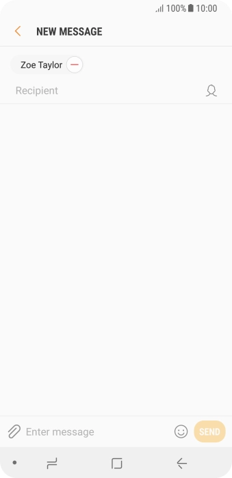 Press the text input field and write the text for your text message.